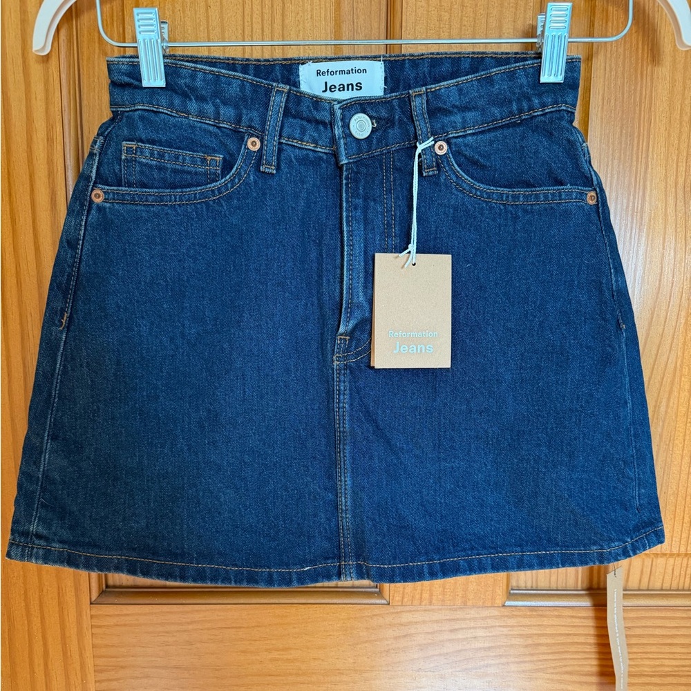 Reformation Lydia High Rise Denim Mini Skirt - NWT